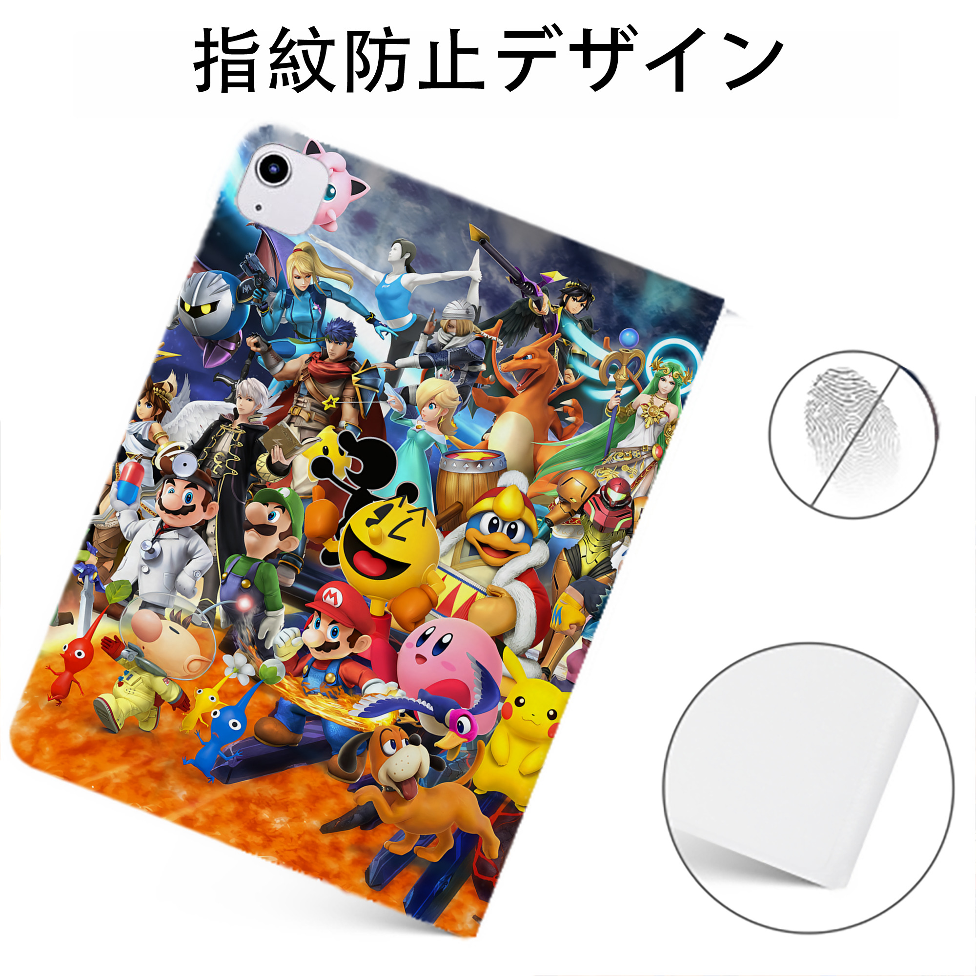 （画像用） ポケットモンスター Pokémon IPadケース ペンホルダー付き ブックスタイルデザイン